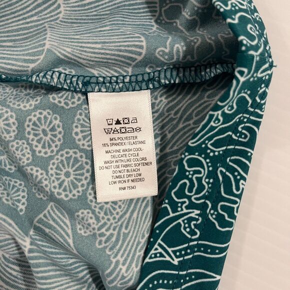 Tommy Bahama Golf Active Top L Green Floral 1/4 Zip Stretch Performance Casual - Picture 7 of 7